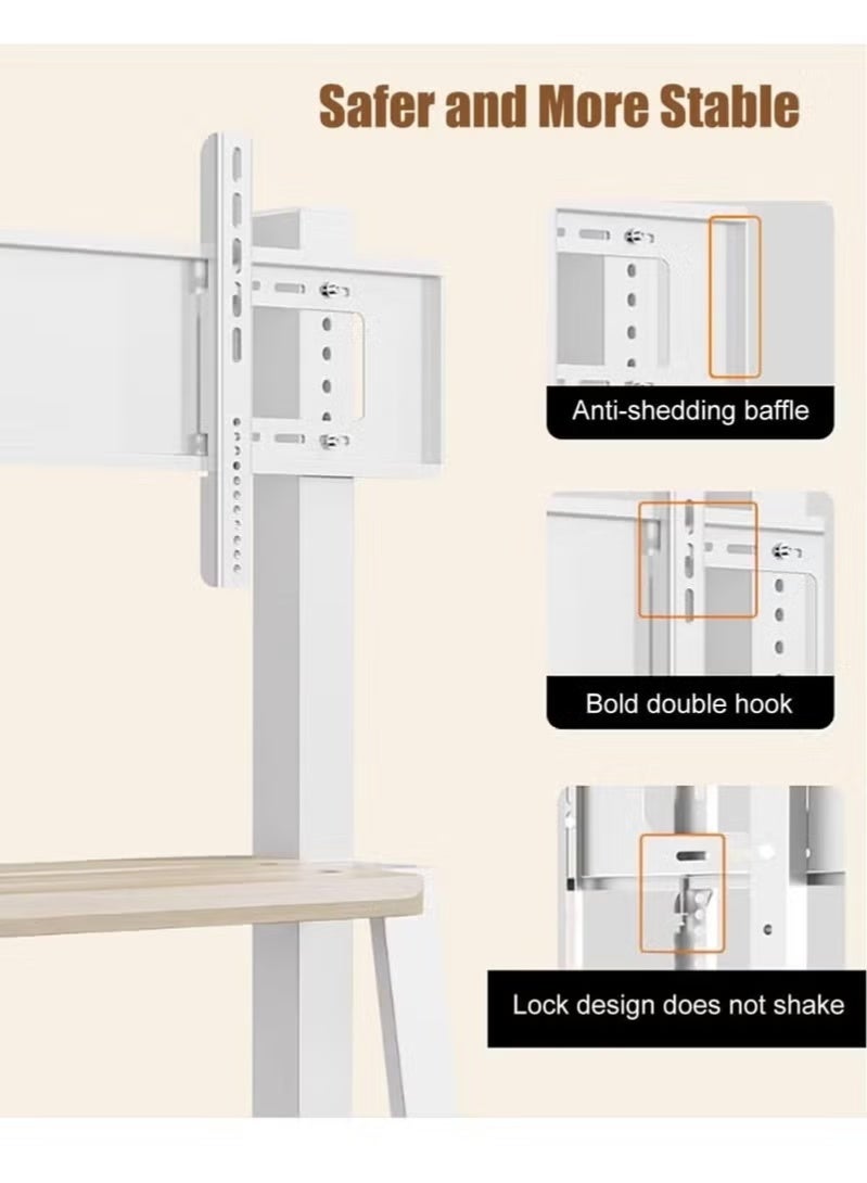 WALALLA Mobile TV Stand with Wheels, Steel Floor TV Cart Mount for 32-70 inch TV,Max VESA:600*400MM,Load-bearing 50Kg - Image 4